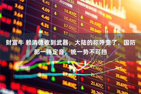 财富牛 赖清德收到武器，大陆的称呼变了，国防部一锤定音，统一势不可挡