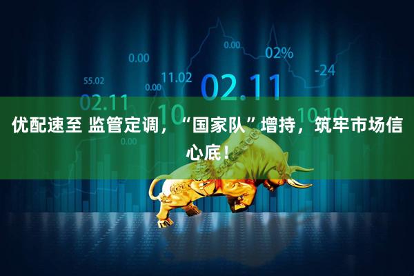 优配速至 监管定调，“国家队”增持，筑牢市场信心底！